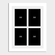 Load image into Gallery viewer, Picture Frame to hold 4 A4 Photos/Certificates in a White Wooden Frame - Multi Photo Frames