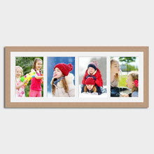 Load image into Gallery viewer, Picture Frame to hold 4 A4 photos/prints in an Oak Veneer Wood Frame - Multi Photo Frames