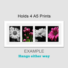 Load image into Gallery viewer, Picture Frame to hold 4 A5 prints or photos in a White Wood Frame - Multi Photo Frames