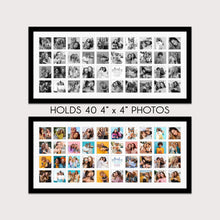 Load image into Gallery viewer, Large Multi Photo Frame Holds 40 4&quot;x4&quot; Instagram Size Photos in a Black Wood Frame - Multi Photo Frames
