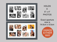 Load image into Gallery viewer, Multi Photo Frame to Hold 8 - 6&quot;x4&quot; photos in a Grey Frame - Multi Photo Frames
