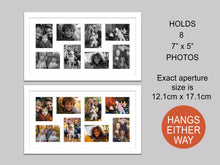 Load image into Gallery viewer, Multi Photo Frame to Hold 8 - 7&quot;x5&quot; photos in a White Wood Frame - Multi Photo Frames
