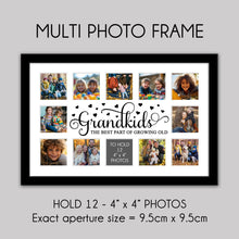 Load image into Gallery viewer, Multi Photo Picture Frame for 12 Photos | Grandkids Picture Frame in Black Wood - Multi Photo Frames
