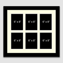 Load image into Gallery viewer, 6 Aperture Multi-Photo Frame for 6 6&quot; x 8&quot; Photos in a Black Frame - Multi Photo Frames
