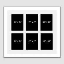Load image into Gallery viewer, 6 Aperture Multi-Photo Frame to hold 6 6&quot;x8&quot; Photos in a White Frame - Multi Photo Frames
