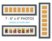 Load image into Gallery viewer, 7 Aperture Photo Frame | Hold 7 6&quot; x 4&quot; Photos | Grey Wood - Multi Photo Frames
