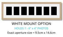 Load image into Gallery viewer, 7 Aperture Photo Frame | Hold 7 6&quot; x 4&quot; Photos | Oak Veneer Frame - Multi Photo Frames
