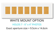 Load image into Gallery viewer, 7 Aperture Photo Frame | Hold 7 6&quot; x 4&quot; Photos | White Wood - Multi Photo Frames
