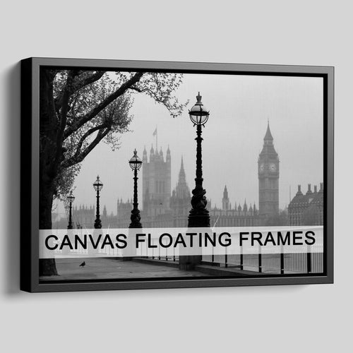Canvas Floater Frames | Floating Canvas Tray Frames | 40mm Deep in Black - Multi Photo Frames