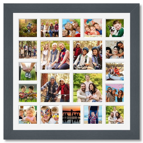 Multi Aperture Photo Frame. Holds One 8x8 Photo and Twelve 4x4