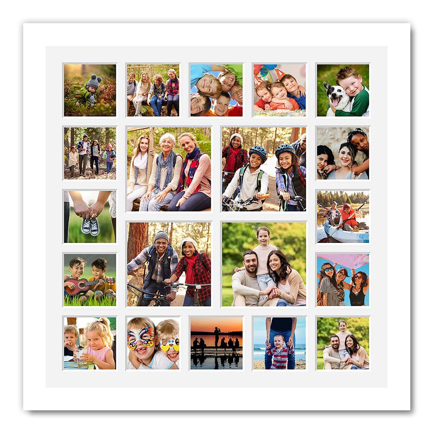Large Multi Photo Picture Frame to Hold 20 Square Photos | 8x8 and 5x5 ...