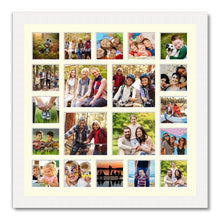 Load image into Gallery viewer, Extra Large Multi Photo Picture Frame Holds 16 5&quot;x5&quot; and 4 8&quot;x8&quot; photos in a White Frame - Multi Photo Frames
