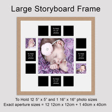Load image into Gallery viewer, Extra Large Multi Photo Picture Frame to Hold 12 5&quot;x5&quot; photos and 1 16&quot; x 16&quot; photo in an Oak Veneer Frame - Multi Photo Frames
