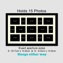 Load image into Gallery viewer, Extra Large Multi Photo Picture Frame to hold 15 photos in a Black Frame - Multi Photo Frames

