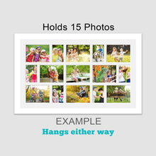 Load image into Gallery viewer, Extra Large Multi Photo Picture Frame to Hold 15 Photos in a White Frame - Multi Photo Frames
