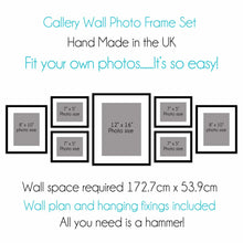 Load image into Gallery viewer, Gallery Wall Frame Set of 7 Picture Frames in White or Black Frames - Multi Photo Frames
