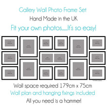 Load image into Gallery viewer, Gallery Wall Photo Frame Set - 15 Picture Frame Set for the Wall - Multi Photo Frames
