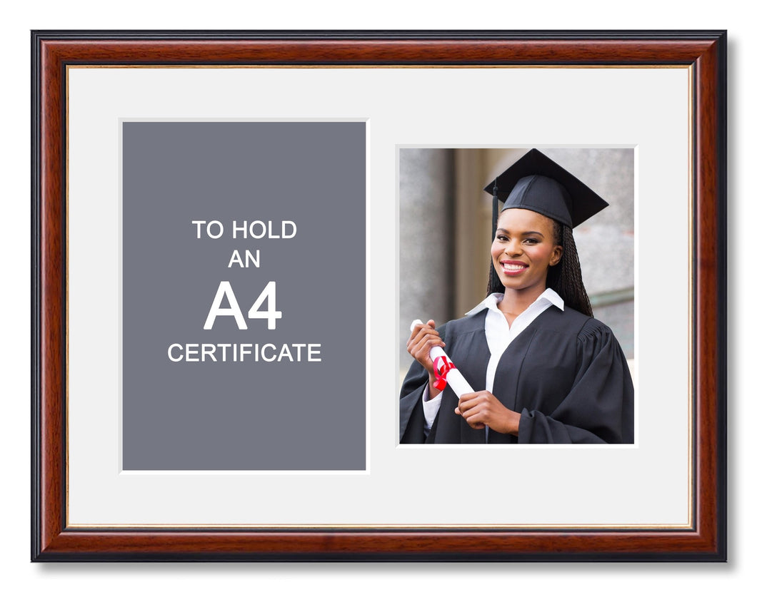 Graduation Photo Frame in a Walnut Stain Wood - Multi Photo Frames