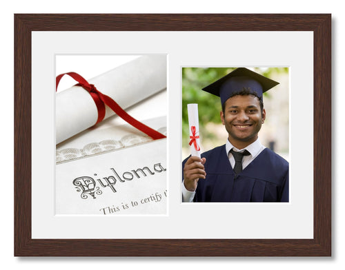 Graduation Photo Frame in a Walnut Stained Wood - Multi Photo Frames