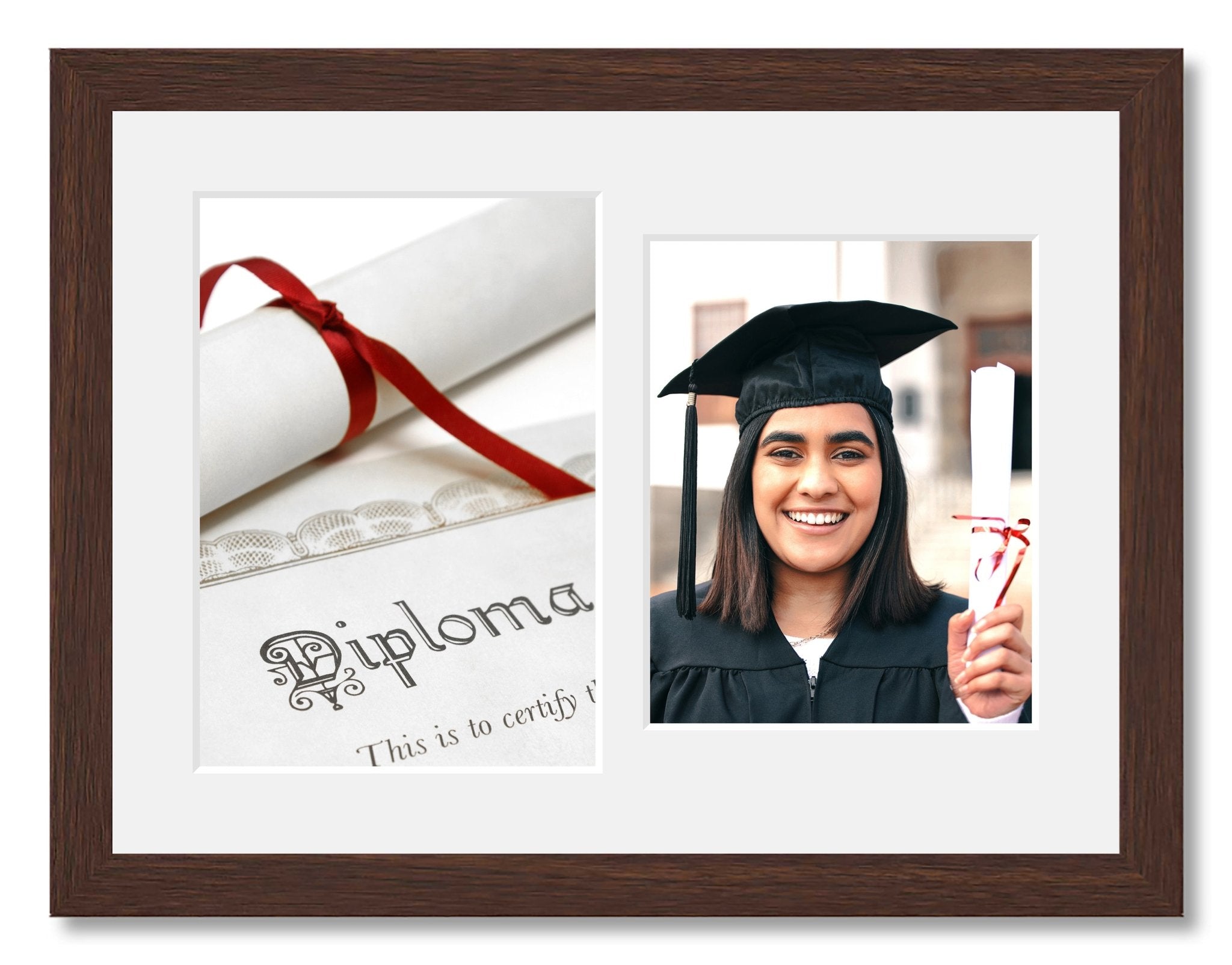 Mta Graduation Frame Graduation Photo Frame in a Walnut Stained Wood – Multi Photo Frames