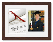 Load image into Gallery viewer, Graduation Photo Frame in a Walnut Stained Wood - Multi Photo Frames
