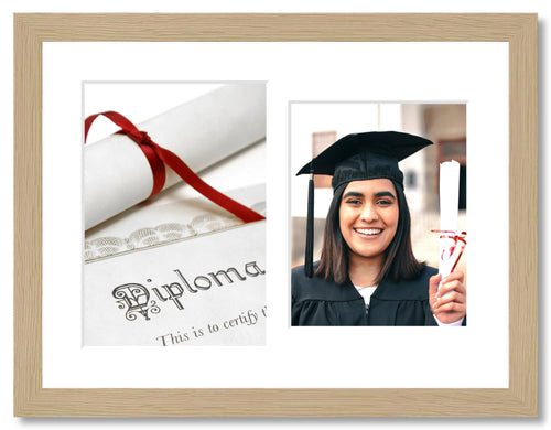 Graduation Photo Frame in Oak Veneer - Multi Photo Frames