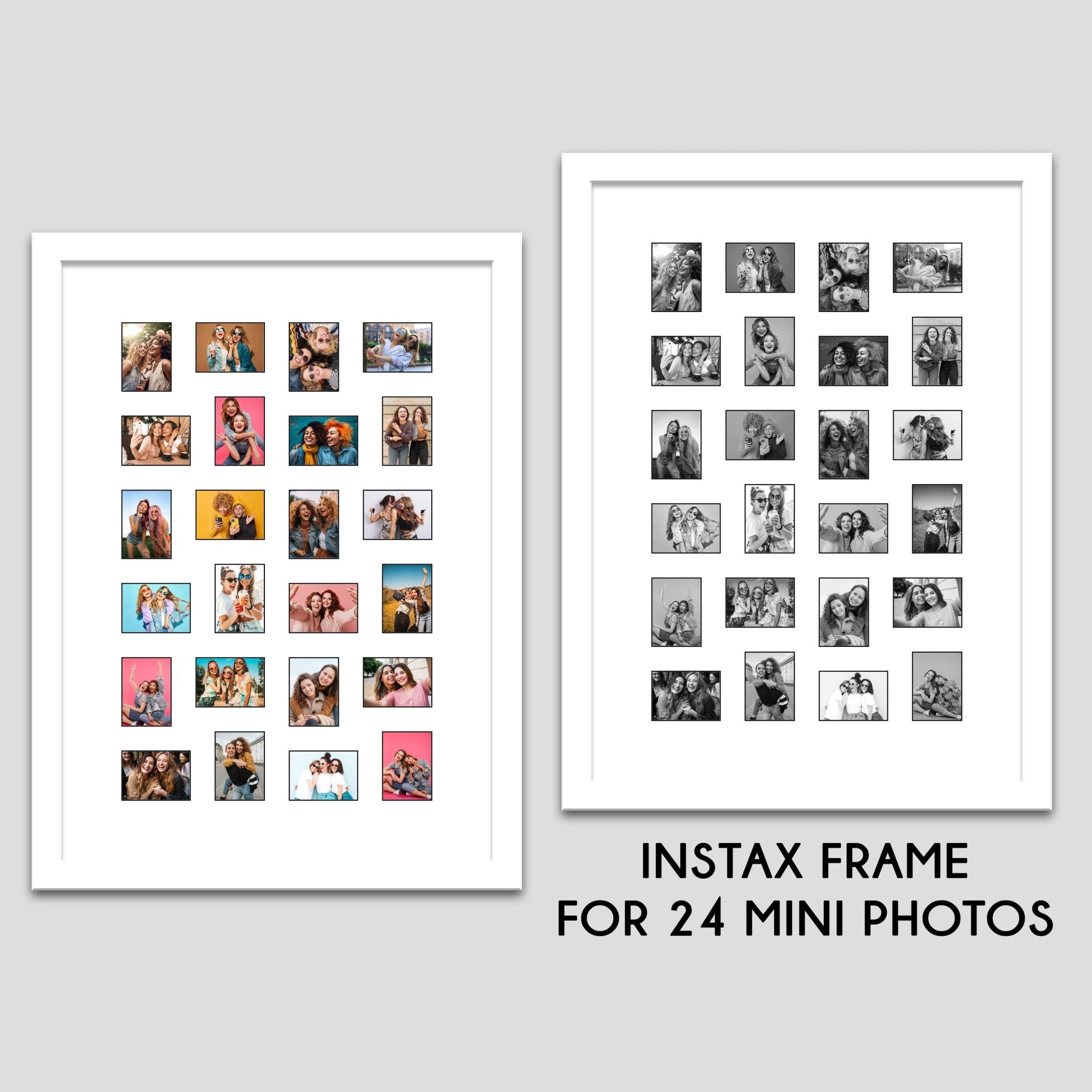 Instax Frame for 24 Mini Instax Photos - White Frame - White Mount wit ...