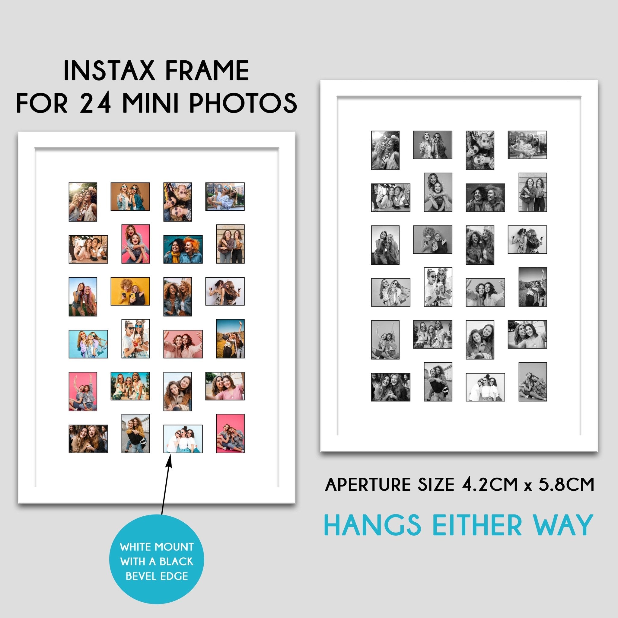 Instax Frame for 24 Mini Instax Photos White Frame White Mount