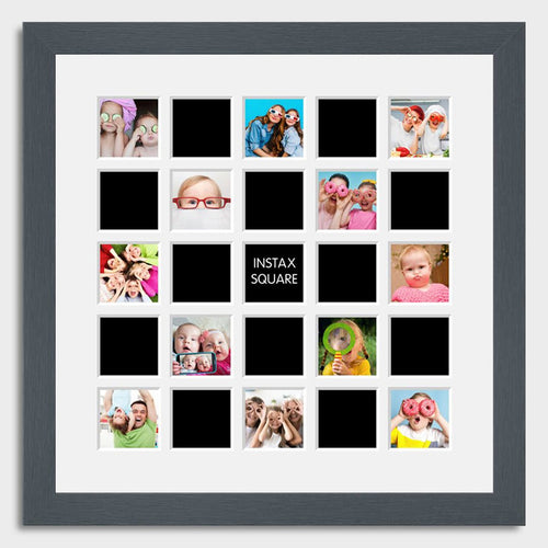 Instax Frame for 25 Square Instax Photos - Grey Frame - Multi Photo Frames