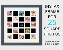 Load image into Gallery viewer, Instax Frame for 25 Square Instax Photos - Grey Frame - Multi Photo Frames
