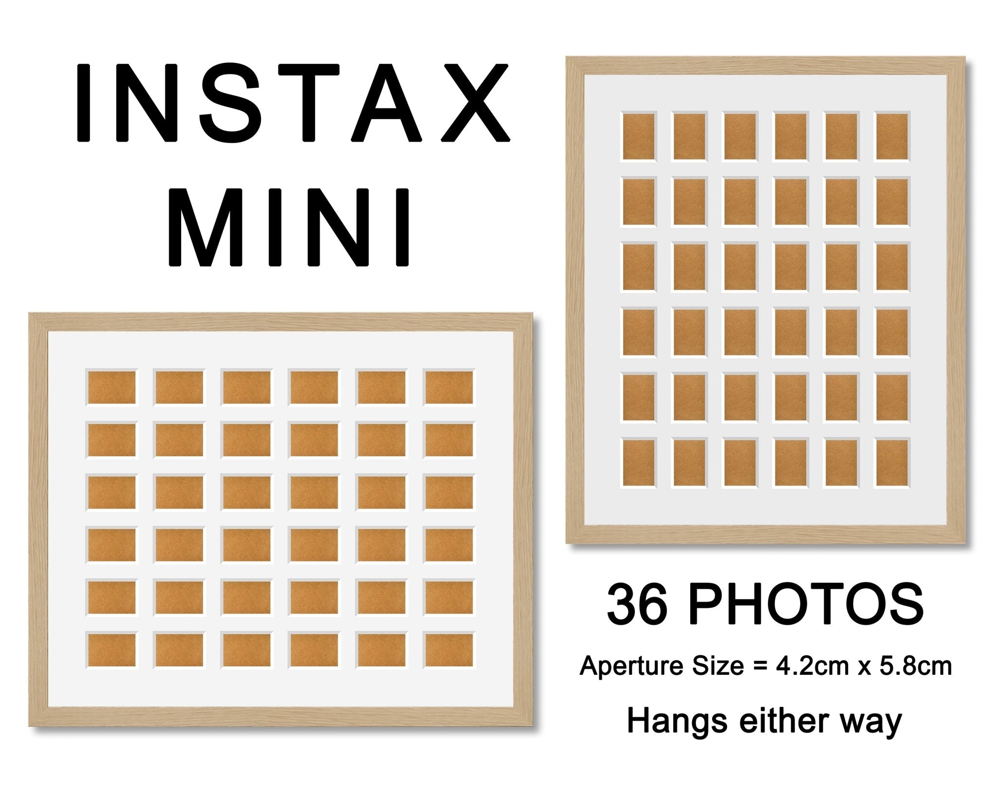 Instax Frame for 36 Mini Instax Photos - Oak Frame – Multi Photo Frames