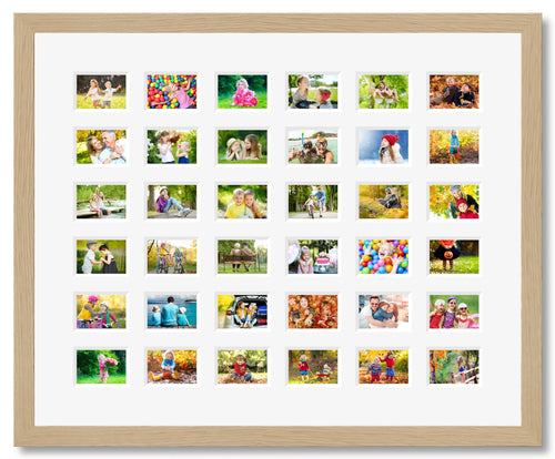 Instax Frame for 36 Mini Instax Photos - Oak Frame - Multi Photo Frames