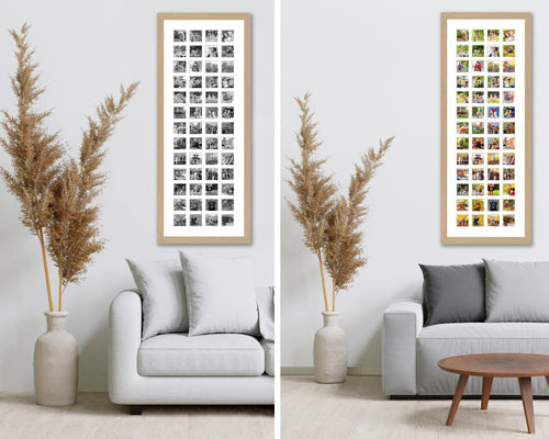 Instax Frame for 52 Instax Square Photos in an Oak Veneer Frame - Multi Photo Frames