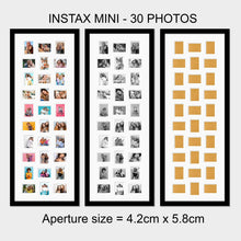 Load image into Gallery viewer, Instax Multi Frame for 30 Instax Mini Photos - Black Frame - White Mount - Multi Photo Frames
