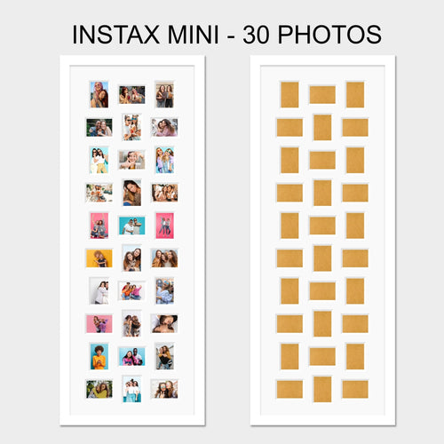 Instax Multi Frame for 30 Instax Mini Photos - White Frame & Mount - Multi Photo Frames