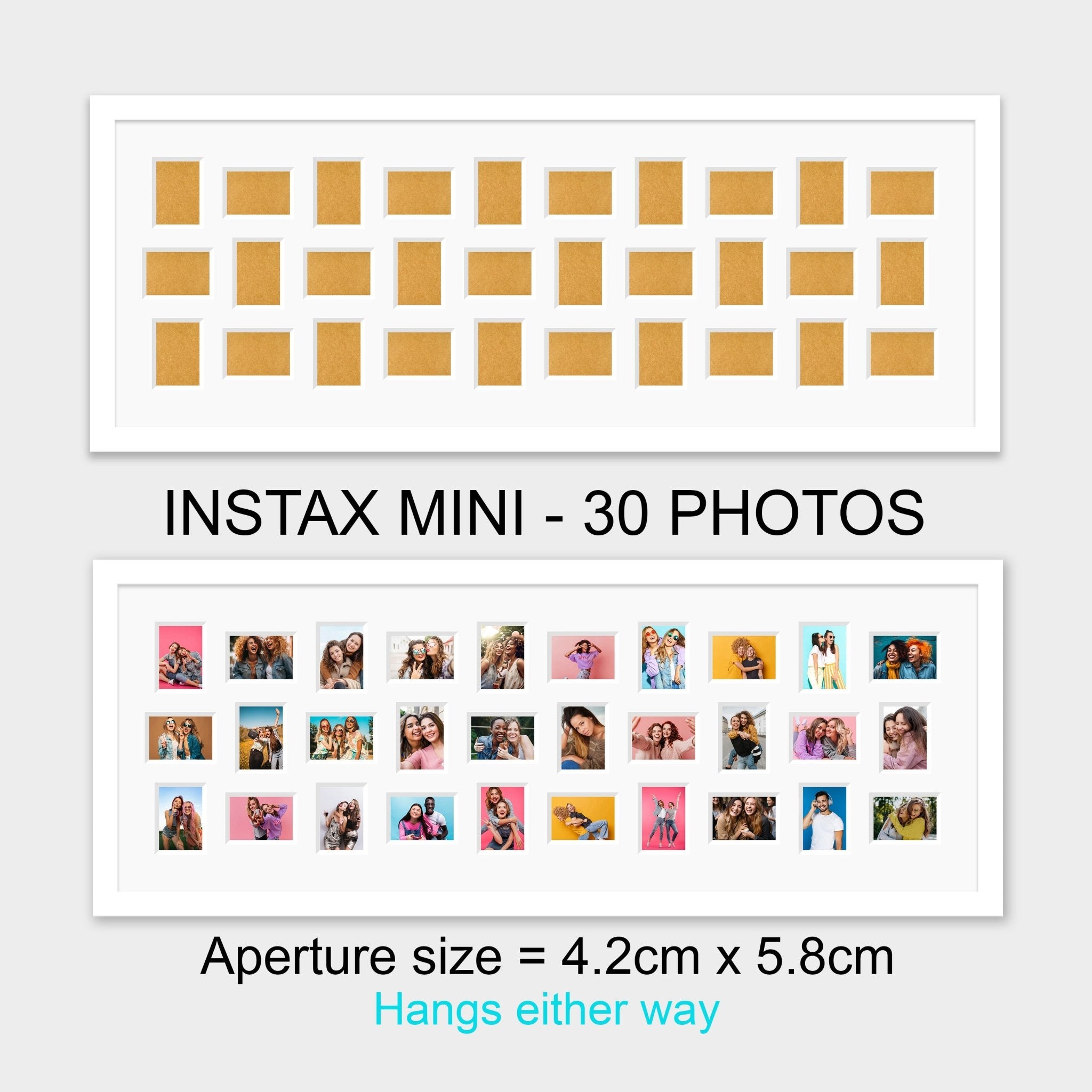 Instax Multi Frame for 30 Instax Mini Photos - White Frame - White Mou ...