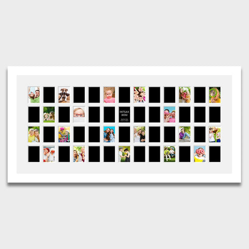 Instax Multi Photo Frame - 52 Apertures For Instax Mini Photos 33mm White Wood Frame - Multi Photo Frames