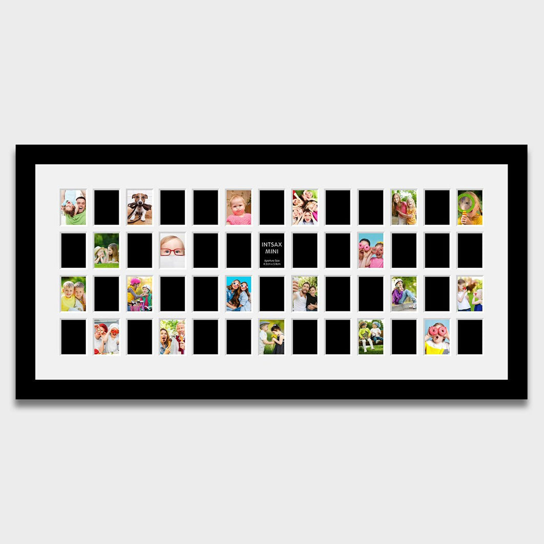 Instax Multi Photo Frame - 52 Apertures For Instax Mini Photos in a Black Frame - Multi Photo Frames