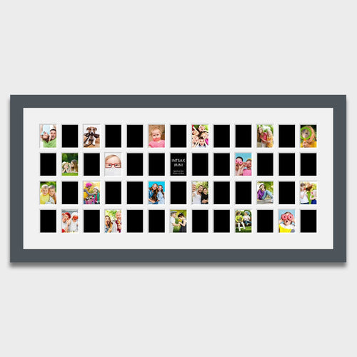 Instax Multi Photo Frame - 52 Apertures For Instax Mini Photos in a Grey Frame - Multi Photo Frames