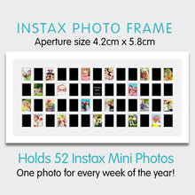 Load image into Gallery viewer, Instax Multi Photo Frame - 52 Apertures For Instax Square Photos 33mm White Wood Frame - Multi Photo Frames
