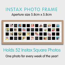 Load image into Gallery viewer, Instax Multi Photo Frame 52 Apertures For Instax Square Photos in 30mm Oak Veneer Frame - Multi Photo Frames
