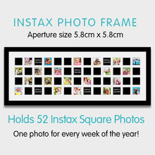 Load image into Gallery viewer, Instax Multi Photo Frame 52 Apertures For Instax Square Photos in a 33mm Black Wood Frame - Multi Photo Frames
