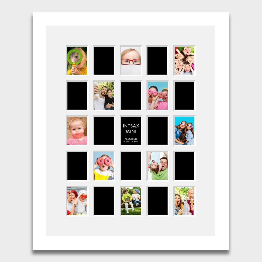 Multi Photo Frame Inserts Instax Multi Photo Frame |25 Apertures Mini Instax Photos | White Frame ...