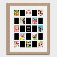 Load image into Gallery viewer, Instax Multi Photo Frames Holds 25 Apertures For Instax Mini Photos in an Oak Veneer Frame - Multi Photo Frames
