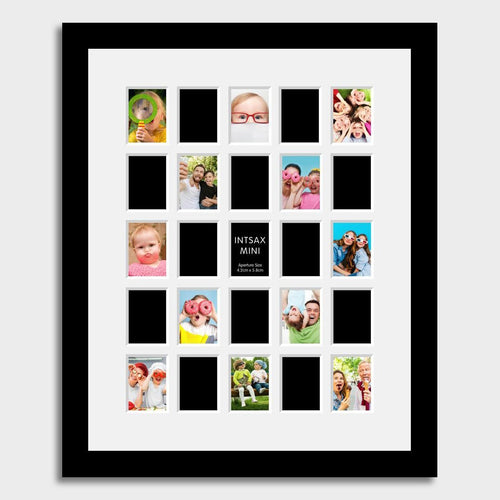 Instax Multi Photo Frames with 25 Apertures For Instax Mini Photos in a Black Frame - Multi Photo Frames
