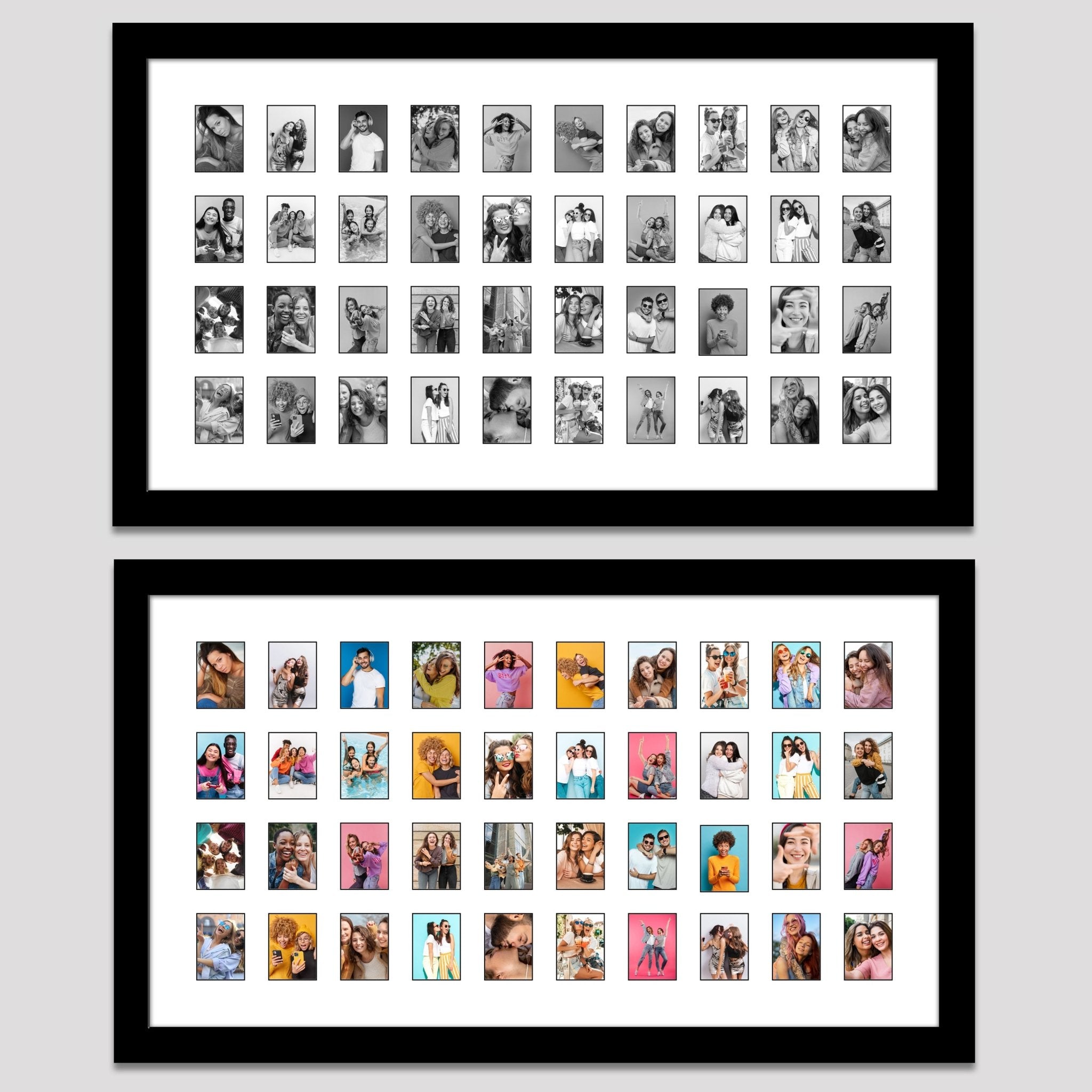 Instax Photo Frame for 40 Mini Instax Photos - Black Frame -White Moun ...