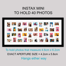 Load image into Gallery viewer, Instax Photo Frame for 40 Mini Instax Photos - Black Frame -White Mount - Multi Photo Frames
