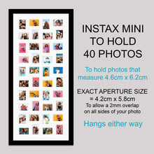 Load image into Gallery viewer, Instax Photo Frame for 40 Mini Instax Photos in a Black Frame - White Mount - Multi Photo Frames
