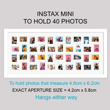 Load image into Gallery viewer, Instax Photo Frame for 40 Mini Instax Photos - White Frame - White Mount - Multi Photo Frames
