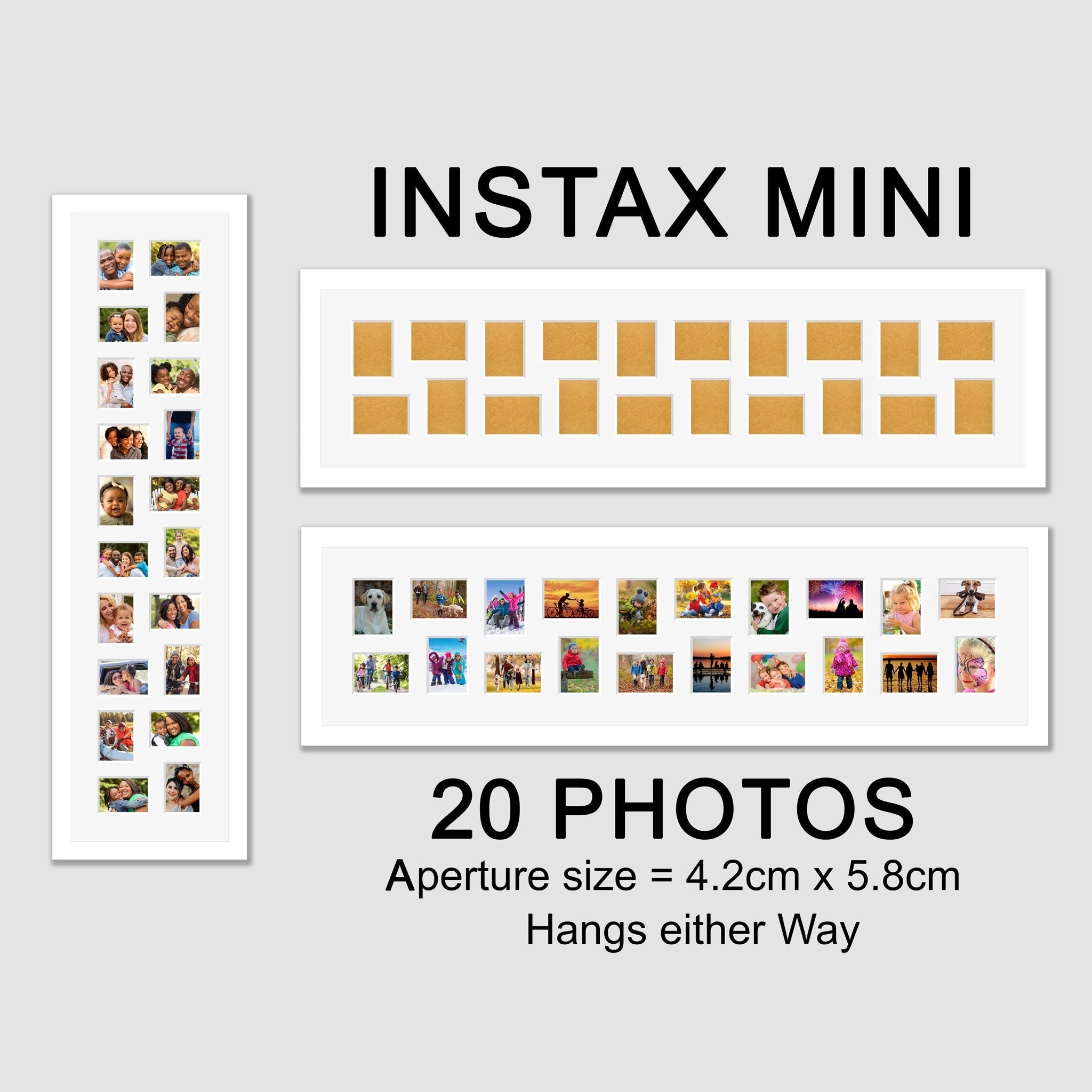 Instax Photo Frame - Holds 20 Instax Mini Photos - White Frame – Multi ...